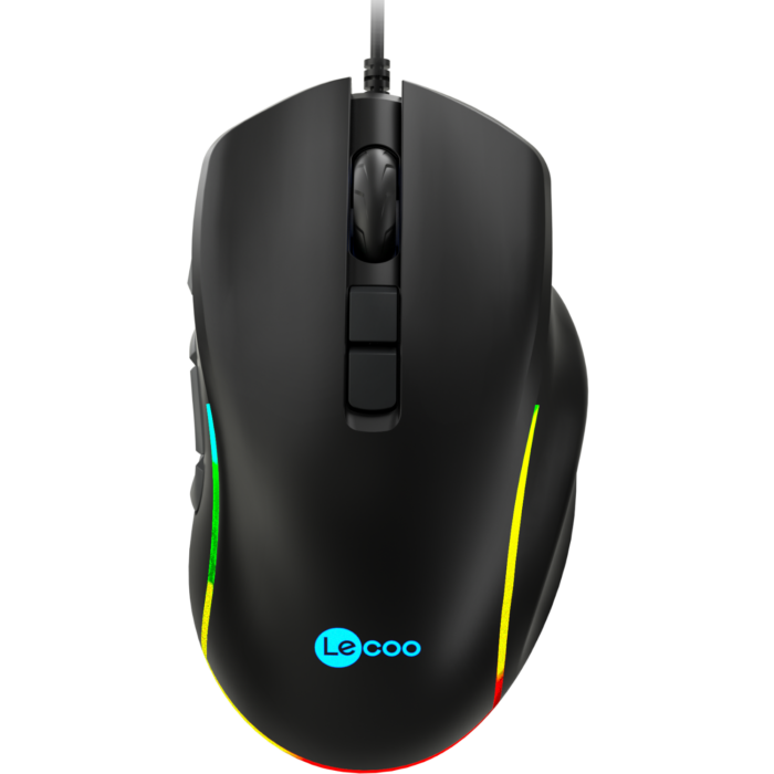 LECOO MS140 SİYAH KABLOLU RGB LED 6400DPI 10T MAKRO OYUNCU MOUSE