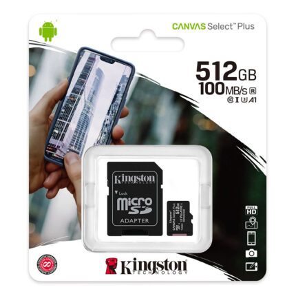 KINGSTON 512GB Canvas Select Plus MicroSDXC 100R A1 C10 Card + Adapter