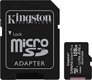 KINGSTON 128GB Canvas Select Plus MicroSDXC 100R A1 C10 Card + Adapter