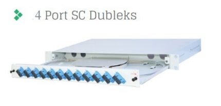 Full Set 4 Fiberli SM SC DX 1U Rack Tipi Fiber Panel