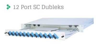 Full Set 12 Fiberli SM SC DX 1U Rack Tipi Fiber Panel