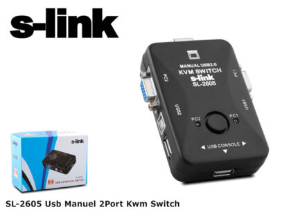 S-LINK SL-2605 USB Manuel 2 Port Kwm Switch