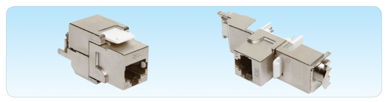 33976 HCS CAT6A FTP Toolless Keystone Jack CAT 6A, LSA+ / 110 IDC T568 A/B, 180 - KAR33976 - Görsel 1