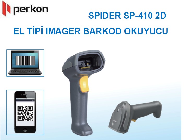 38172 PERKON SPIDER SP410-U/USB 1D-2D (Karekod) Okuyucu - KAR38172 - Görsel 1