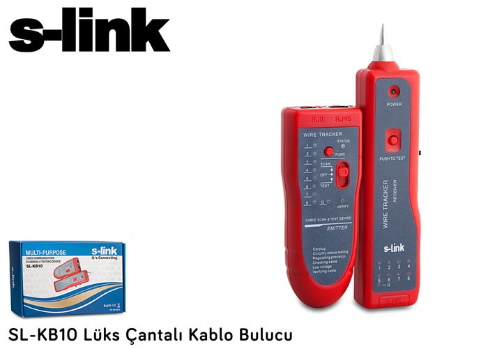 42170 S-LINK SL-KB10 Lüks Çantalı Kablo Bulucu ve Tester - KAR42170 - Görsel 1