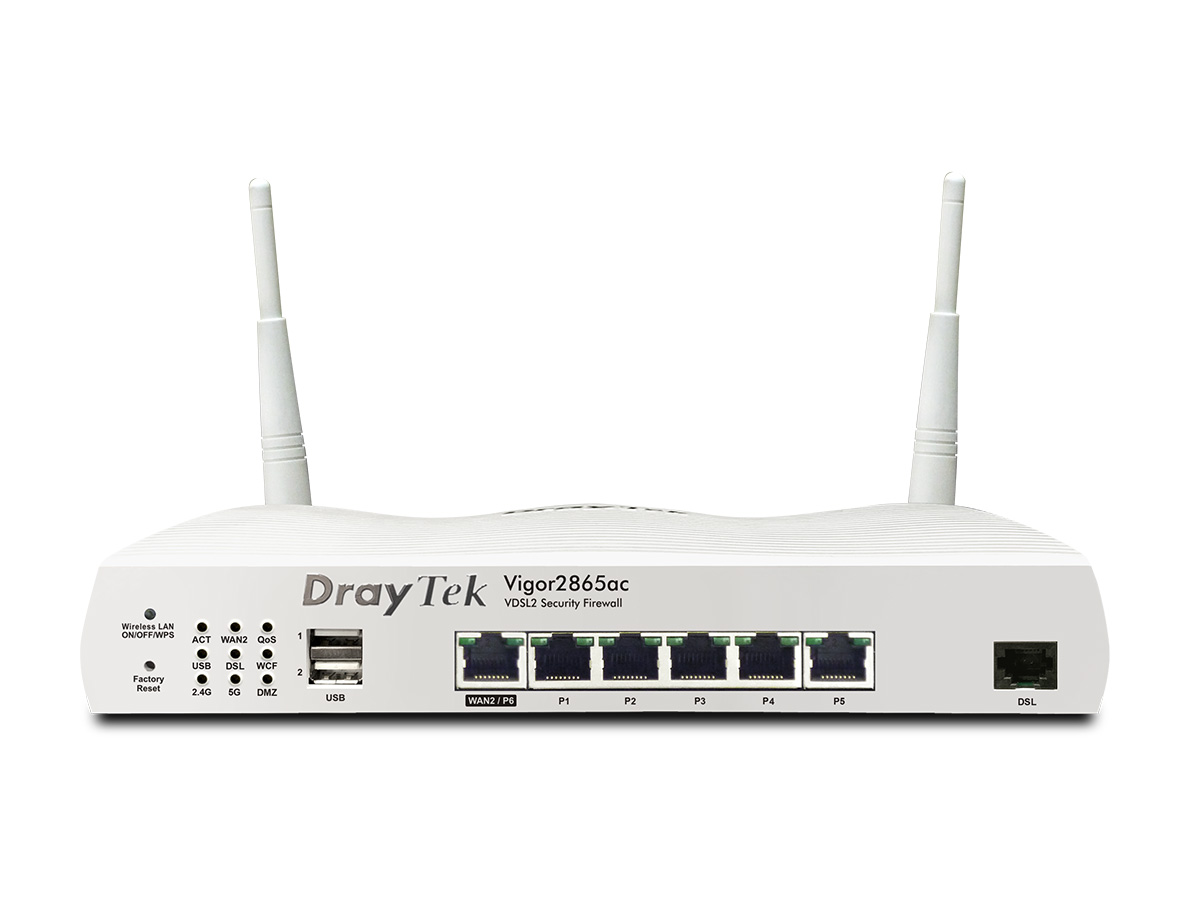 54527 DRAYTEK Vigor 2865ac WiFi VDSL2 & ADSL2+ Dual-Wan VPN Security Router Modem - KAR54527 - Görsel 1