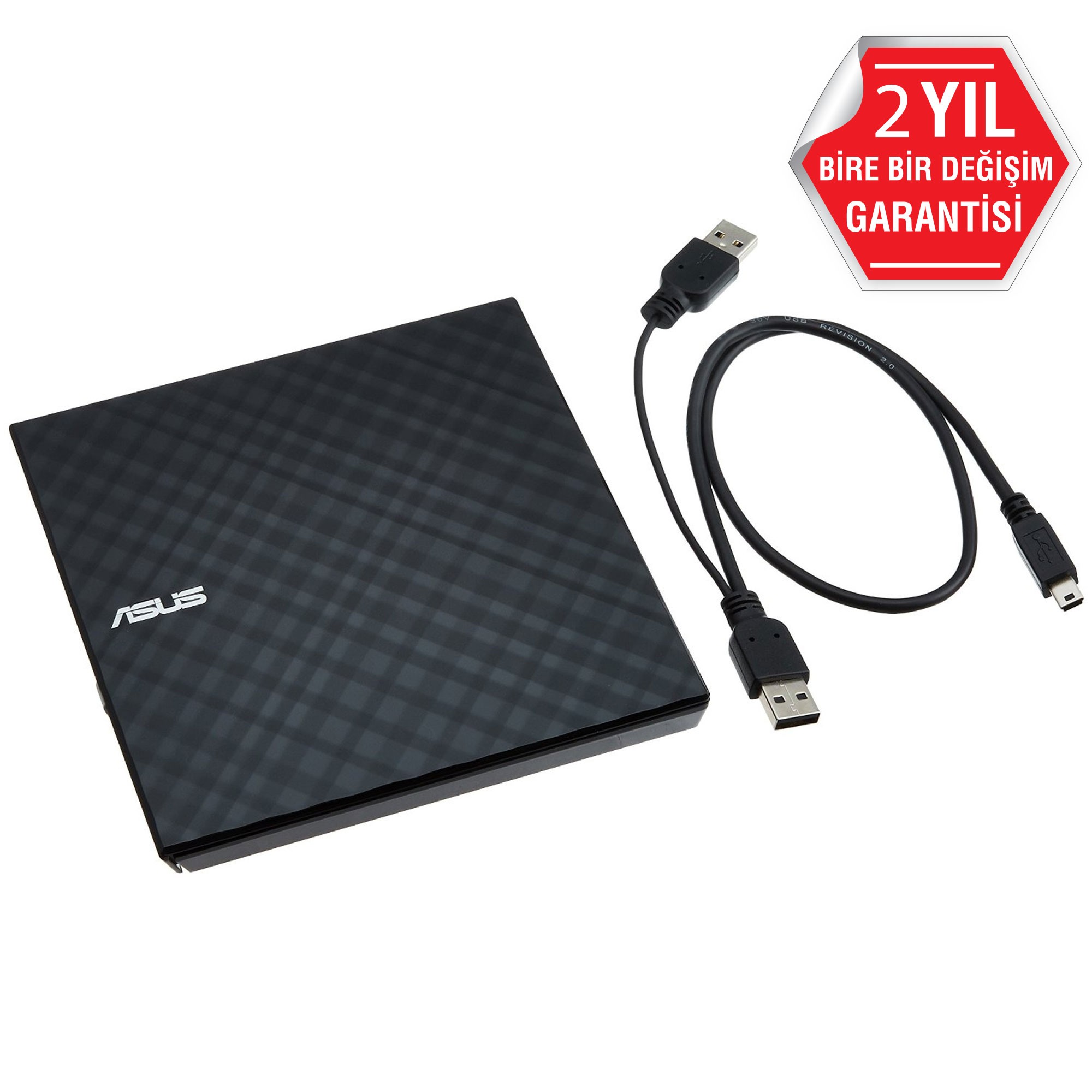 29308 ASUS SDRW-08D2S-U LITE Siyah 8X Harici DVD Yazıcı - KAR29308 - Görsel 1