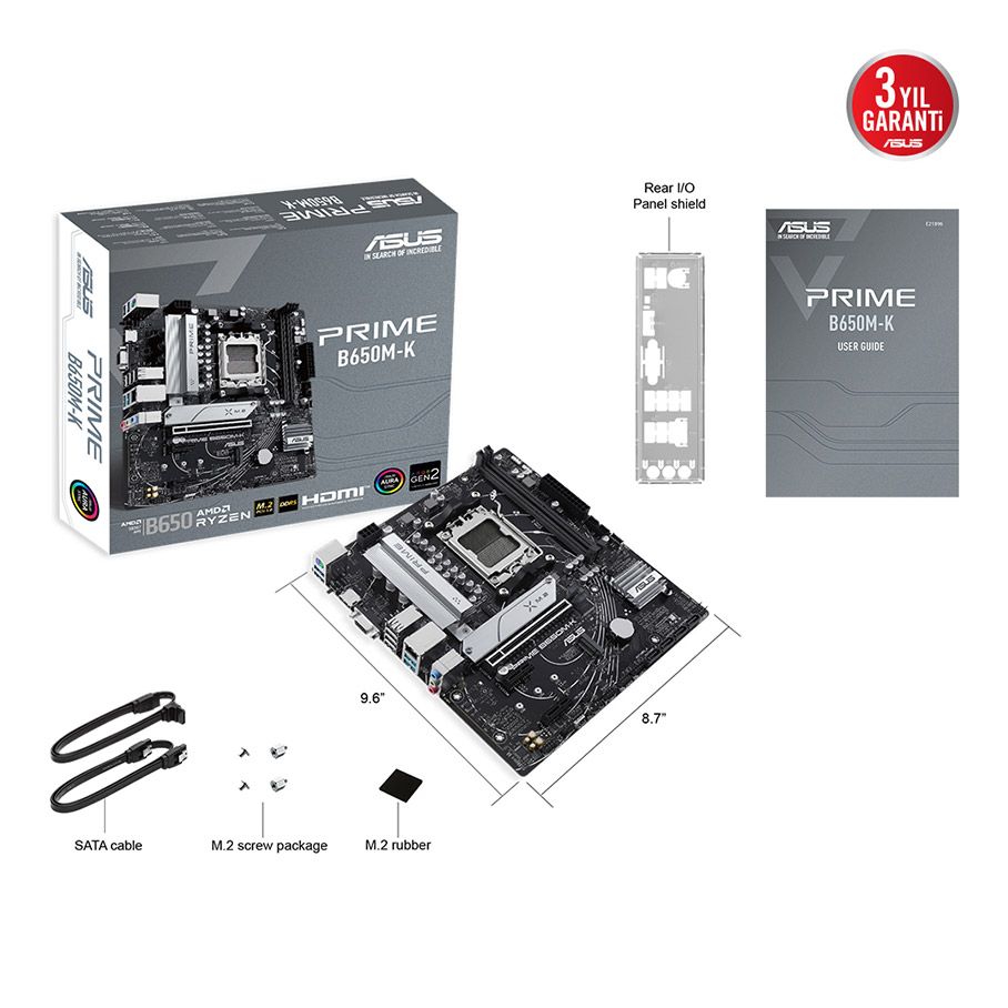 2cNLWToVxVvDGdxxo5z0iCV6OJz6H0UNAUwVSYSz ASUS PRIME B650M-K AM5 DDR5 SES GLAN HDMI/VGA SATA3 USB3.2 mATX - KAR58184 - Görsel 1