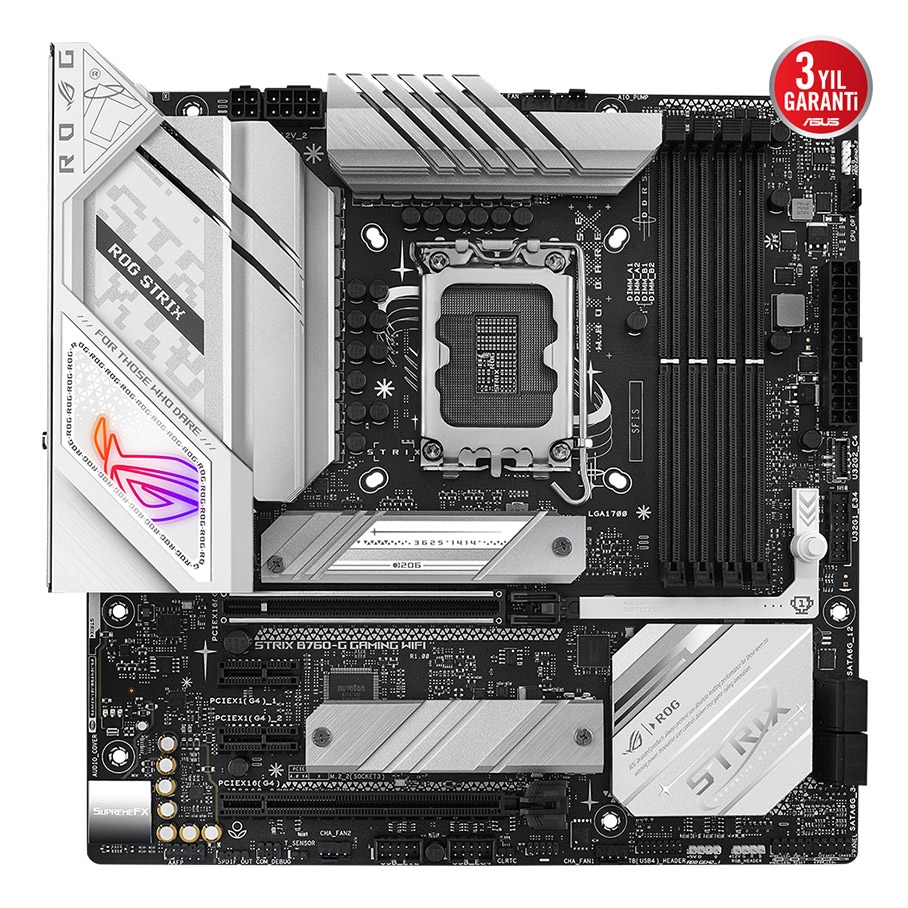MQA9HggCHEHDmelgmQW3URM9FWLP3FB0vdMqs7oz ASUS ROG STRIX B760-G GAMING WIFI 1700P DDR5 SES GLAN DP/HDMI SATA3 USB3.2 mATX - KAR59924 - Görsel 1