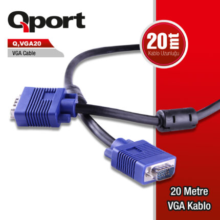 QPORT 20M 15 PİN FİTRELİ MONİTÖR / VGA KABLO (Q-VGA20) - KAR62171