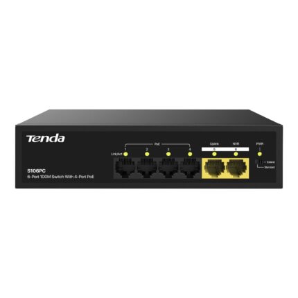TENDA S106PC 4FE PoE+ Port (55W), 2FE Uplink Desktop Switch - KAR61868