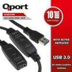 QPORT 10M USB3.0 AKTİF UZATMA KABLOSU REPEATERLI (Q-UZ3100) - KAR62192