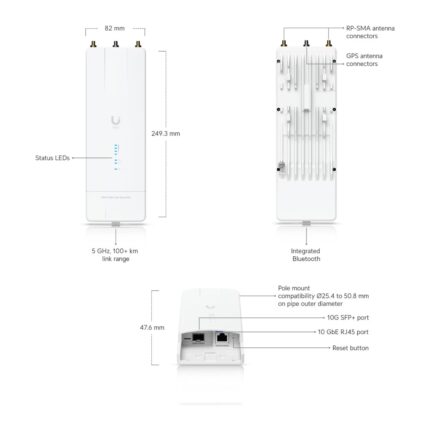 UBNT Wave MLO5 WiFi 7 , 5 Ghz 100 Km , 5+ Gbps , 10G SFP+ , 10GE Ethernet Pt - KAR62511