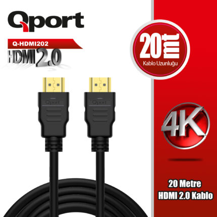 QPORT 20M HDMI 2.0 VERSİYON 4K 60HZ KABLO (Q-HDMI202) - KAR62160