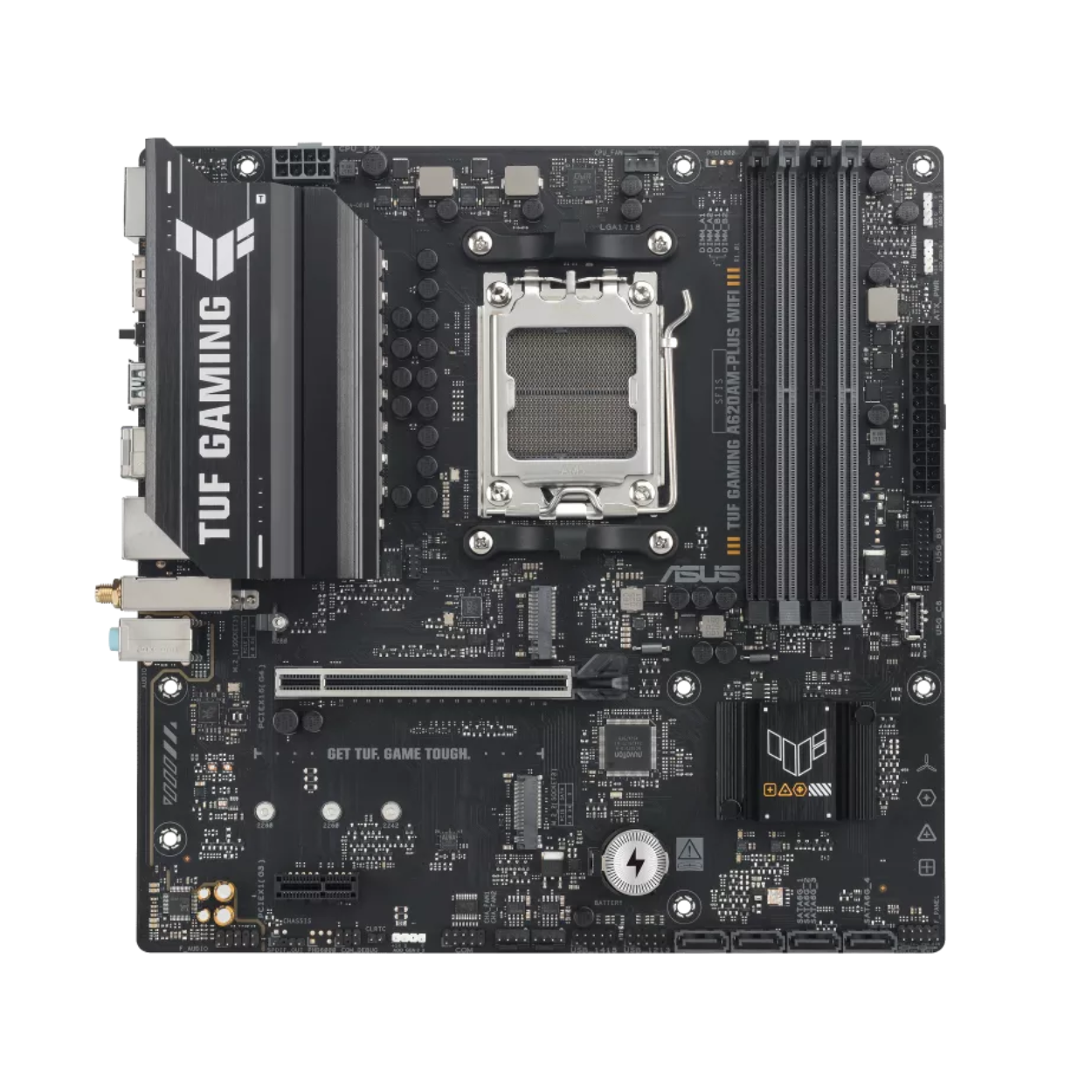 GrqVaTVBAllx0cUs49ARuBRejHZ3aQilz6H2ufUJ ASUS TUF GAMING A620AM-PLUS WIFI AM5 DDR5 7600 2xM2 AX WF+BT AURA RGB 2.5G mATX - KAR64225 - Görsel 1