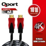 QPORT 10M ALTIN UÇLU ÖRGÜLÜ KABLO 2.0V 4K 60Hz (Q-HDMI103) - KAR62803