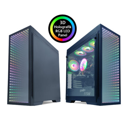 QUADRO QT100 TITAN Gaming Kasa Pencereli 3D 4xRGB FAN - KAR64348