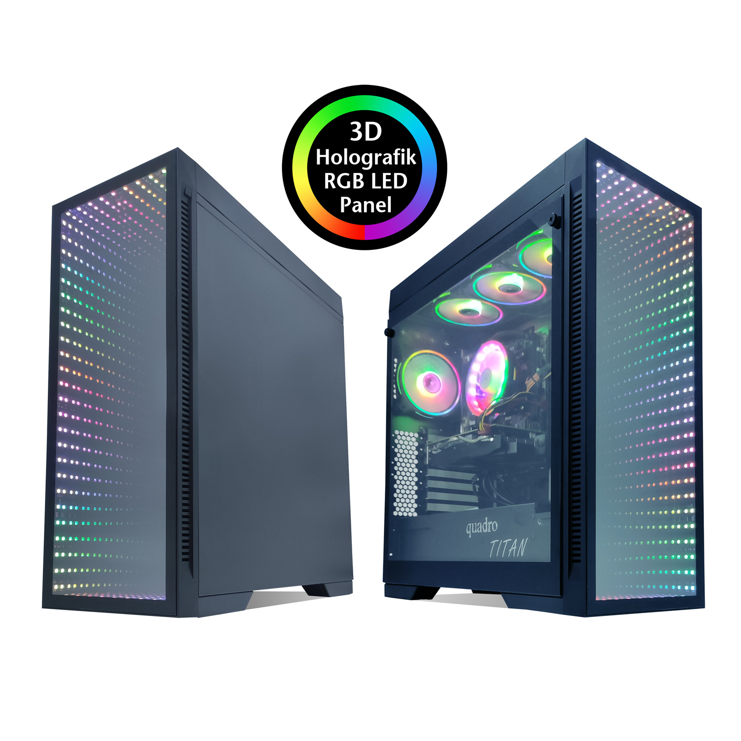 W5moVGUTtmGcSt8K9xjzTSXer1C3pfvabMzo3bxV QUADRO QT100 TITAN Gaming Kasa Pencereli 3D 4xRGB FAN - KAR64348 - Görsel 1