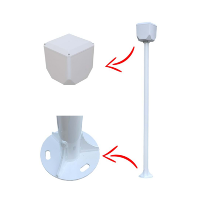 KameraKutusu TRK-150+154B 1,5 Metre Metal Kamera Direği Beyaz ( TRK-154 Dahil ) - KAR64778