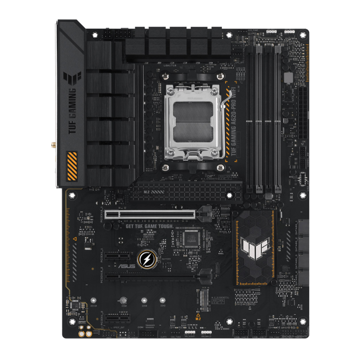 t8JkaQKxEOEmiJCCOBH40jNzIJ67CqZ2FCgDJjHn ASUS TUF GAMING A620-PRO WIFI AM5 DDR5 6400 2xM2 USB3.2 AX WF+BT AURA RGB ATX - KAR62734 - Görsel 1